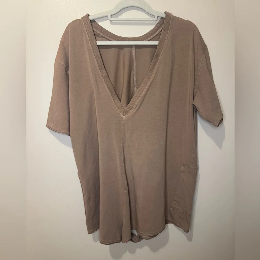 NWT Free People Movement Hot Shot Tee Romper | Small | Mocha Latte - Picture 3 of 11